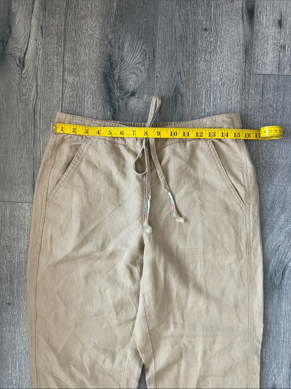J. Crew Casual Drawstring Linen-Blend Trousers - Beige - Picture 5 of 14